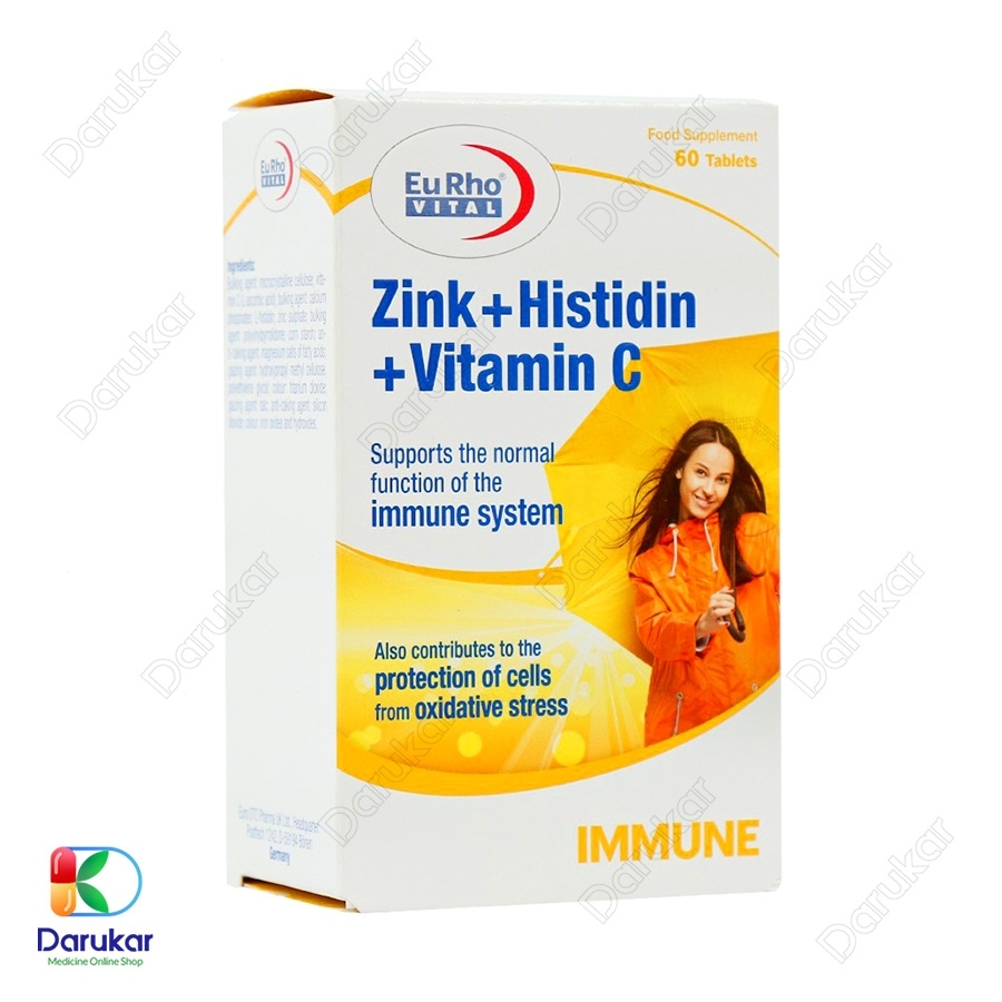 قرص زینک هیستیدین ویتامین C یوروویتال