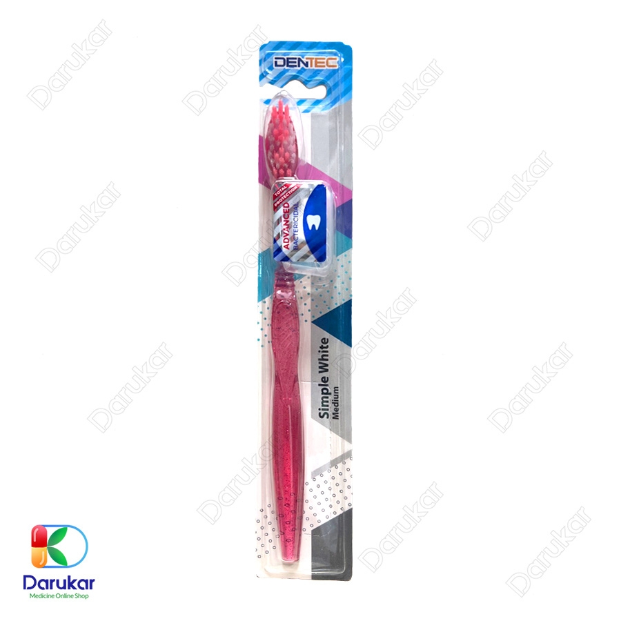مسواک دن تک مدل Simple White با برس متوسط کد D1.01