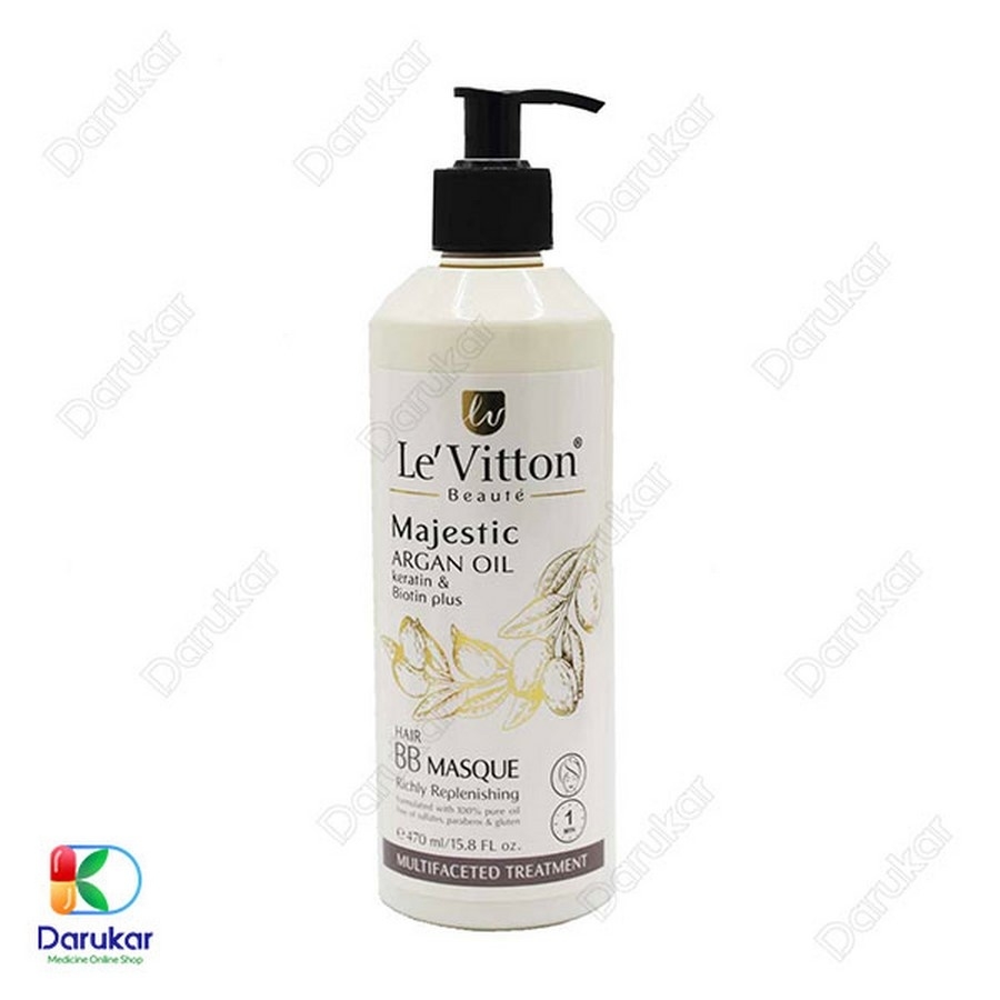 ماسک مو مغذی آرگان موهای آسیب دیده لویتون مدل BB Masque