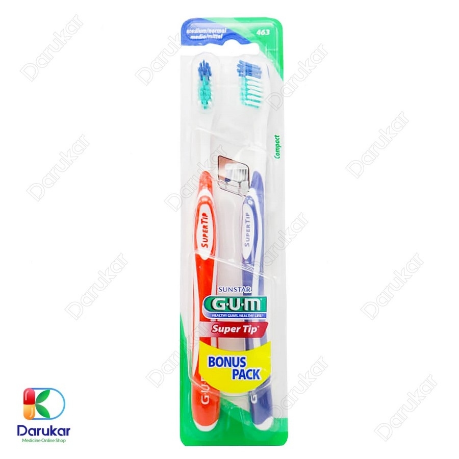 مسواک دوقلو متوسط سوپرتیپ جی یو ام کد 463