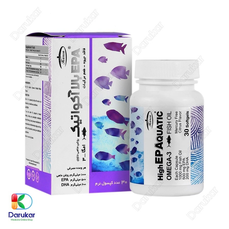 کپسول روغن ماهی حاوی EPA بالا آکواتیک کارن