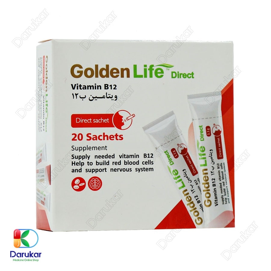 ساشه ویتامین B12 گلدن لایف 500 میکروگرم 