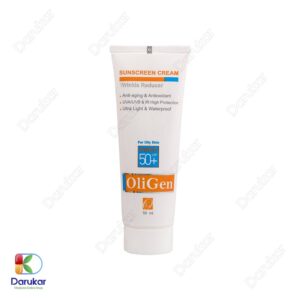 Oligen Sunscreen Cream Wrinkle Reducer For Oily Skin Tinted SPF 50 Image Gallery 1