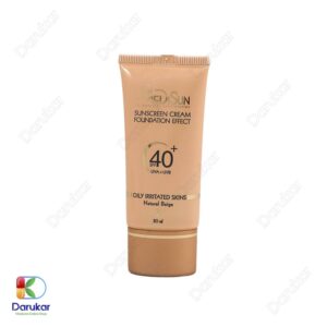 medisun sun screen cream foundation effect spf40 oily irritated skin natural beige Image Gallery 2