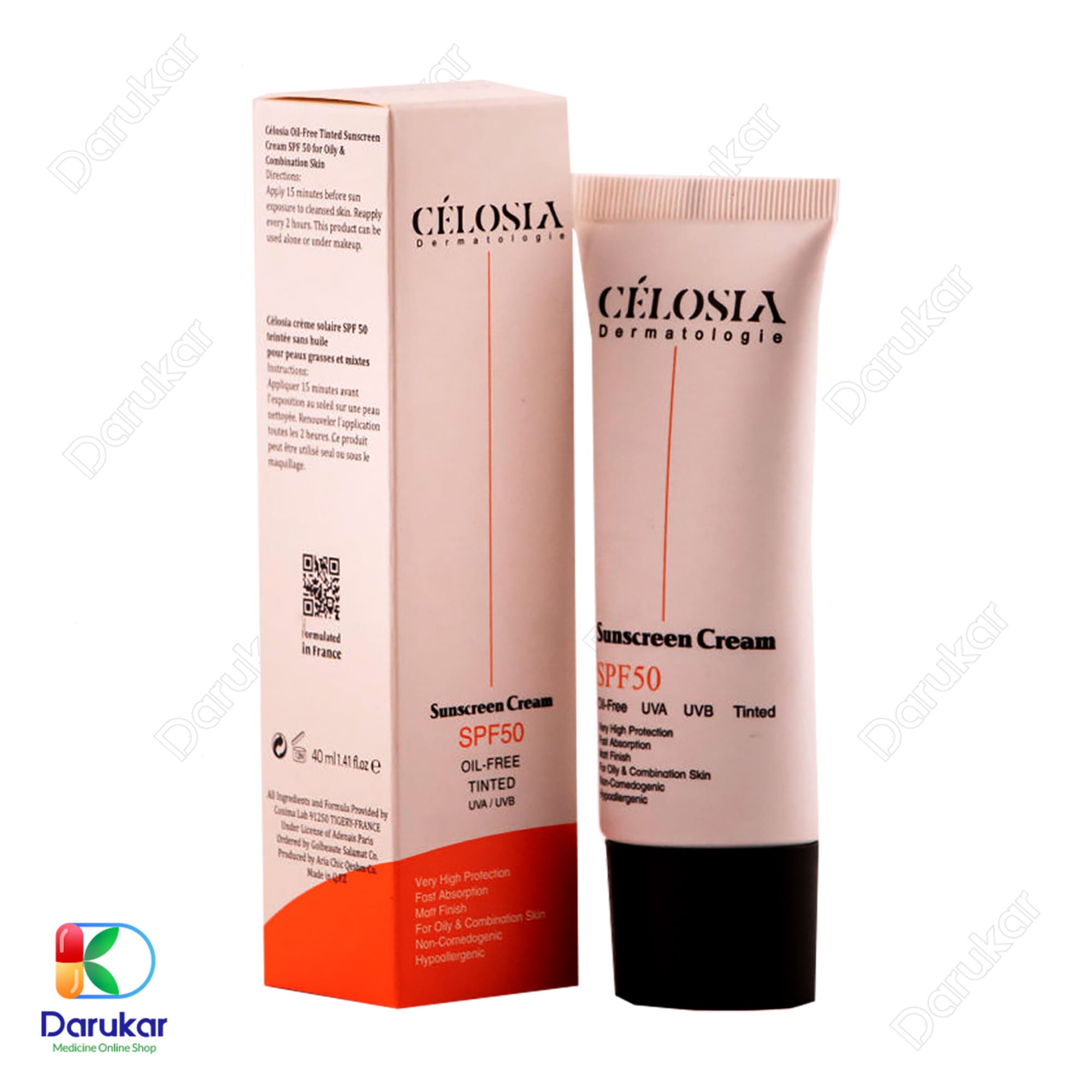 Celosia oil free tinted sunscreen SPF50 1