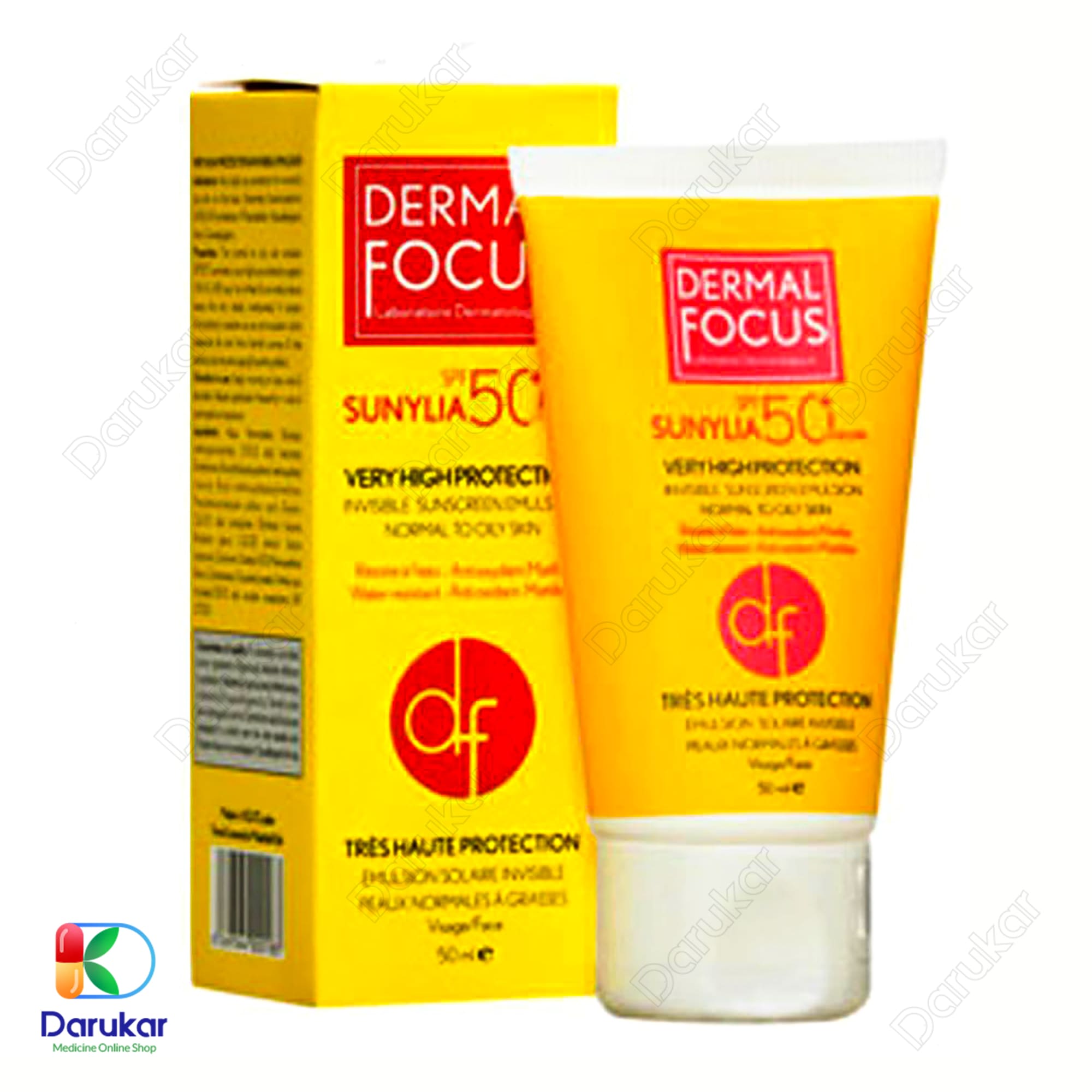 Dermal Focus Sunylia Sunscreen Cream SPF50 for Normal to Oily Skin 50 ml 1