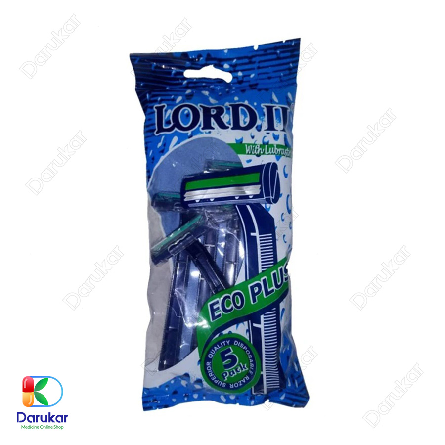 خود تراش دو لبه صابون دار لورد بسته خود تراش دو لبه صابون دار لرد بسته 5 عددی